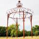 Grande Tonnelle Ronde Gloriette de Jardin en Acier Brut Oxydé 300x300x400cm
