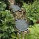 Pas Japonais Motif Tortue Décoration de Jardin en Fonte Patinée Noir 1,8x23x32,2cm