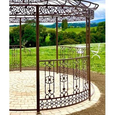 Panneau Décoré pour Tonnelle Kiosque de Jardin Pergola en Métal et Fonte Marron 2,5x133x200cm