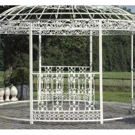 Panneau Décoré pour Tonnelle Kiosque de Jardin Pergola en Métal et Fonte Blanc 2,5x133x200cm