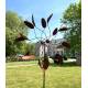 Sublime Eolienne Cuillère sur Pic Mobile de Jardin en Acier Brut 25x80x230cm