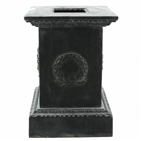 Socle Colonne Pilier Pour Vasque Jardinière Décoration Extérieure Intérieure de Château en Fonte Grise 35x35x50cm