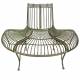 Banc de Jardin Semi-Circulaire Tour d'Arbre Demi-Lune Banquette de Parc en Fer Patiné Vert Atnique 69x86x134cm