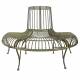 Banc de Jardin Semi-Circulaire Tour d'Arbre Demi-Lune Banquette de Parc en Fer Patiné Vert Atnique 69x86x134cm