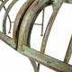 Banc de Jardin Semi-Circulaire Tour d'Arbre Demi-Lune Banquette de Parc en Fer Patiné Vert Atnique 69x86x134cm