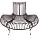 Banc Semi-Circulaire Tour d'Arbre Demi-Lune Banquette de Parc en Fer Patiné Marron 69x86x134cm