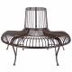 Banc Semi-Circulaire Tour d'Arbre Demi-Lune Banquette de Parc en Fer Patiné Marron 69x86x134cm