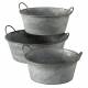Bassine Métal Effet Zinc Bac à Plantes Jardinière Jackson à Poignée Ronde Gm 19x42x47,5cm