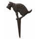 Plaque Chien en Fonte Piquet d’Interdiction Animalier Patiné Marron Figure Canine 1x23x32cm