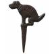Plaque Labrador en Fonte Piquet d’Interdiction Animalier Patiné Marron Figure Canine 1x23x32cm
