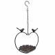 Bain Oiseau à Suspendre Mangeoire en Fonte Patinée Vert Abreuvoir Extérieur sur Chainette Forme Fleur 14,5x14,5x43cm