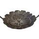 Bain Oiseau à Suspendre Mangeoire en Fonte Patinée Vert Abreuvoir Extérieur sur Chainette Forme Fleur 14,5x14,5x43cm