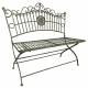 Banc de Jardin Camille Banquette Fauteuil de Jardin Exterieur 2 Personnes Pliable en Fer Vert Ancien 55x102x109cm
