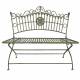Banc de Jardin Camille Banquette Fauteuil de Jardin Exterieur 2 Personnes Pliable en Fer Vert Ancien 55x102x109cm
