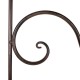 Grande Grille Clochette Treillis Tuteur à Fleurs Plantes et Fleurs de Lys en Fer Patiné Marron 6x35x167cm