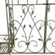Portail Madeleine Métal Patiné Vert Ancien Portillon Double Portes Motif Floral Arche à Fleurs 40x173x240cm
