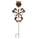 Eolienne sur Pic Forme de Grenouille Mobile de Jardin en Acier Oxydé