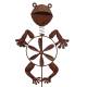 Eolienne sur Pic Forme de Grenouille Mobile de Jardin en Acier Oxydé