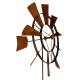 Eolienne Moulin à Vent Mobile Décoration de Jardin en Acier Brut Oxydé 50x55x235cm