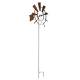 Eolienne Moulin à Vent Mobile Décoration de Jardin en Acier Brut Oxydé 50x55x235cm