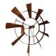 Eolienne Moulin à Vent Mobile Décoration de Jardin en Acier Brut Oxydé 50x55x235cm