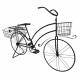 Grand Vélo Porte-Plantes Métal Noir Patiné Marron Bicyclette Décorative Support à Fleurs 46x93x140cm