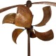 Jolie Eolienne Moulin à Vent Décoration de Jardin en Acier Brut Oxydé 60x60x235cm