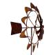Jolie Eolienne de Jardin Mobile de Jardin Double Moulin à Hélice et Dérive Girouette Acier 47x55x207cm