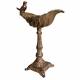 Bain Oiseau sur Pied Bénitier à Poser en Fonte Marron Abreuvoir Oiseau Mangeoire 13,5x23x31cm