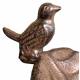 Bain Oiseau sur Pied Bénitier à Poser en Fonte Marron Abreuvoir Oiseau Mangeoire 13,5x23x31cm