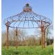 Elégante Tonnelle de Jardin Ronde Gloriette en Acier Brut Oxydé 350x350x380cm