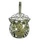 Petite Jardinière Façon Panier Pot de Fleur Bac de Plantation en Métal Vert 21,5x21,5x33cm