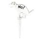 Chien à Piquer en Extérieur ou Intérieur Décoration de Jardin Silhouette Animal en Fonte Patiné Blanc 1x23,5x32,5cm