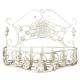 Jardinière GM à Accrocher Balconnière en Acier et Fonte Patinée Blanc Support à Plantes 17,5x30,5x46cm