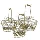 Panier Décoratif GM Acier Patiné Vert Support à Plantes à Anse Porte Plante Forme Ovale 26,5x37,5x48cm