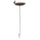 Bain Oiseau Coquille en Fonte Patiné Marron Abreuvoir à Oiseau sur Tige Mangeoire Extérieure à Coupelle 26,5x26,5x121cm