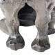 Chat Lanterne Bougeoir Porte Bougie Photophore Sculpture en Fonte Patinée Marron 15x20x23cm