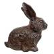 Statuette Lapin ou Animal Poser en Fonte Patinée Marron Décoration de Jardin 11x21x22cm