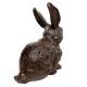 Statuette Lapin ou Animal Poser en Fonte Patinée Marron Décoration de Jardin 11x21x22cm