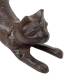 Chat en Fonte Statuette à Poser Décoration Félin Joueur Déco de Jardin 6x14x18cm