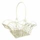Panier Décoratif MM Acier Patiné Blanc Support à Plantes à Anse Porte Plante Forme Evasée 20,5x41x43,5cm