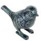 Oiseau en Fonte Vert Volatile à Poser Décoration de Jardin Statuette Extérieure 6x10,5x13cm