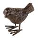 Duo d’Oiseaux à Poser Petits Volatiles en Fonte Patinée Marron Statuette Animalière Décoration de Jardin