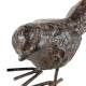 Duo d’Oiseaux à Poser Petits Volatiles en Fonte Patinée Marron Statuette Animalière Décoration de Jardin