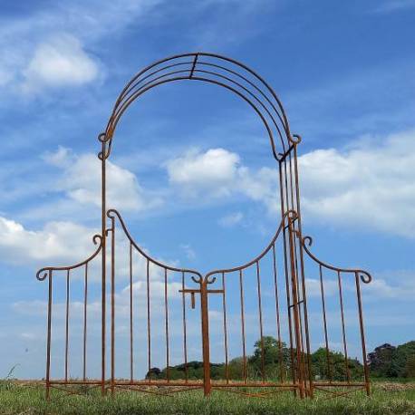 Arche Portillon Porte Arche de Jardin Séparation Entrée en Acier Oxydé 34x200x230cm
