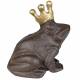 Grenouille Fonte Animal à Poser Rainette Couronnée Couleur Marron et Doré 8,5x11x12cm