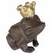 Grenouille Fonte Animal à Poser Rainette Couronnée Couleur Marron et Doré 8,5x11x12cm