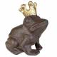Grenouille Fonte Animal à Poser Rainette Couronnée Couleur Marron et Doré 8,5x11x12cm