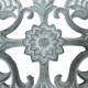 Tapis Gratte Pieds en Forme de Demi Lune ou Paillasson Motifs Volutes et Feuilles en Fonte Patinée Gris 1x39,5x68cm