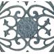 Paillasson en Fonte Tapis d’Entrée Gratte Pied Ovale Patiné Gris Décoration de Jardin Motif Volute 2x40x61cm